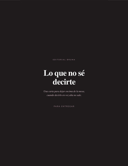Lo que no sé decirte