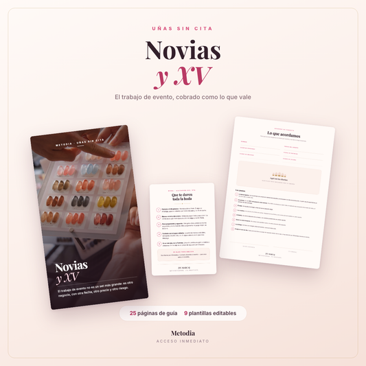 Novias y XV — guía y plantillas de Uñas Sin Cita