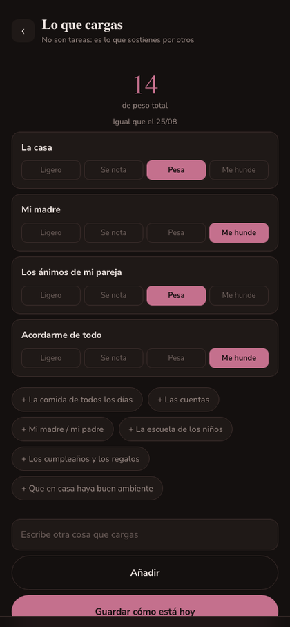Lo que cargas